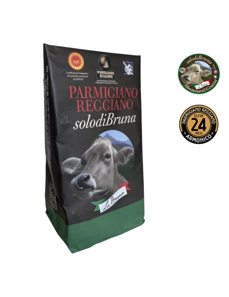 Parmigiano Reggiano AOP Solodibruna Vache Brune 24 mois 1 Punta kg. 1 Emballé à la main